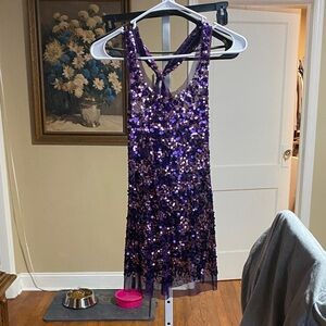 Wet Seal Purple Sequin Halter Top